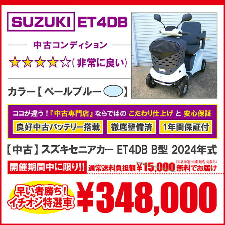 楽天市場】【送料無料】【1年保証付き】中古 スズキセニアカー ET4DB B 