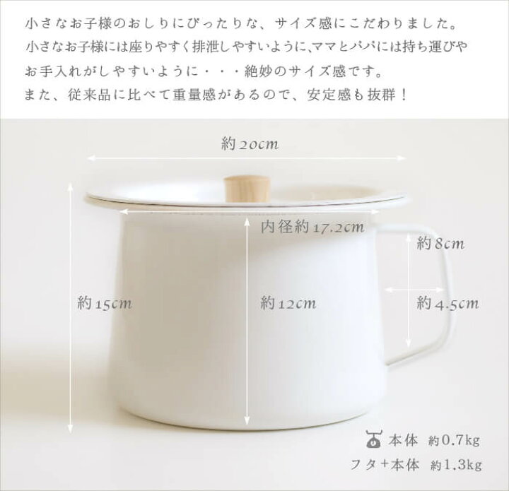 楽天市場】「琺瑯おまる」【おまるカバー無し単品】野田琺瑯製ホーロー 