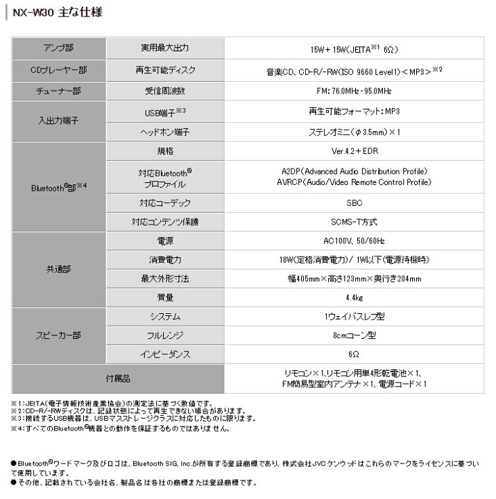 楽天市場】全国送料無料 JVC NX-W30 | Bluetooth搭載 ワンボディ 