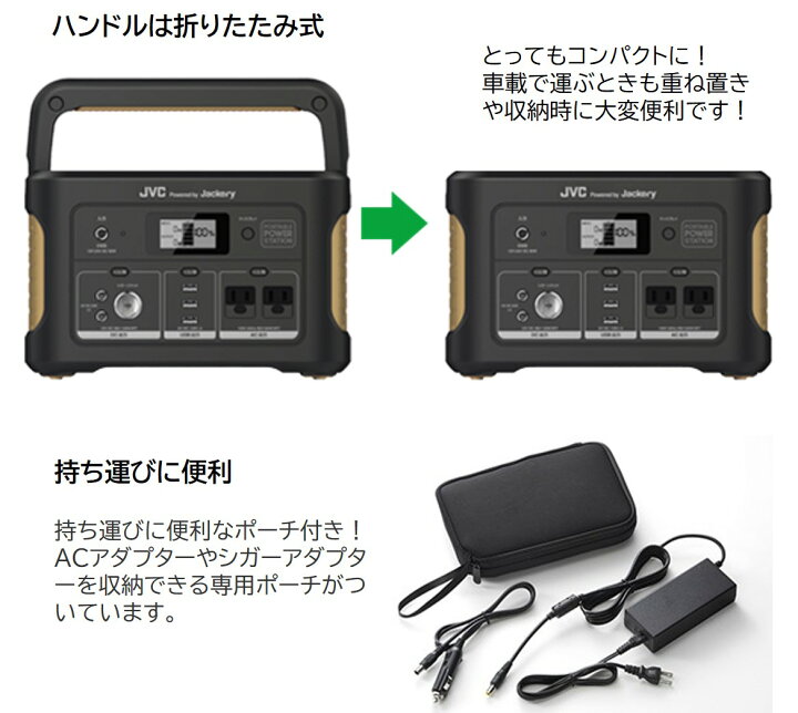 楽天市場】JVC ポータブル電源 BN-RB62-CA 626Wh | jackery 大容量  