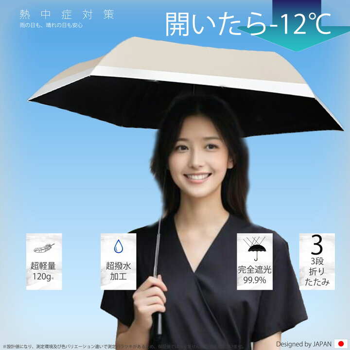 楽天市場】日傘【クーポンで20%オフ☆】 完全遮光 折りたたみ傘 