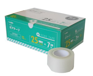 【本日楽天ポイント4倍相当】【☆】日進医療器株式会社エルモ 医療用ポアテープ 25mm×7M(12個入り/箱)<ポリエチレンフィルム素材の医療用補助テープ><手で簡単に綺麗に切れる>【RCP