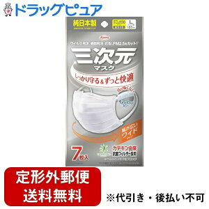 【本日楽天ポイント4倍相当】【定形外郵便で送料無料でお届け】興和株式会社三次元マスクすこし大きめ Lサイズ ホワイト 7枚入【TK260】