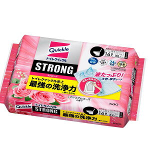 【本日楽天ポイント4倍相当】【送料無料】花王株式会社 トイレクイックル ストロング プレミアムローズの香り つめかえ用 16枚<トイレ用 お掃除シート 大きくて厚めの素材で快