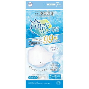 【本日楽天ポイント4倍相当】【送料無料】HADA RIKI CORPORATION 株式会社 特殊な空間設計 冷感不織布マスク ホワイト 7枚【RCP】【△】