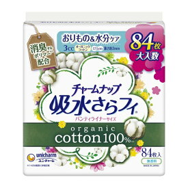 【本日楽天ポイント4倍相当】【送料無料】ユニ・チャーム株式会社チャームナップ 吸水さらフィ パンティライナー オーガニックコットン 3cc 84枚【△】