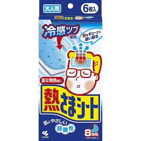 【本日楽天ポイント4倍相当】小林製薬　熱さまシート大人用　6枚【北海道・沖縄は別途送料必要】【CPT】