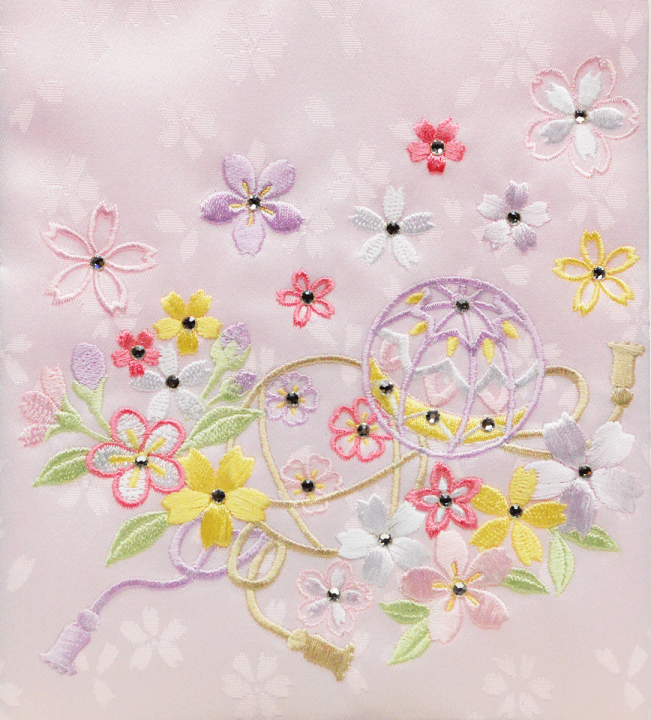 楽天市場】名前旗 刺繍（小）花音ジャガード生地（薄ピンク 