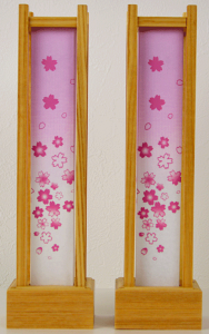 【ひな人形】 灯り和洛クリヤー なごみ※高さ 25cm 2個(一対)※発光ダイオード(白色) コードレスタイプ コイン(ボタン)電池式