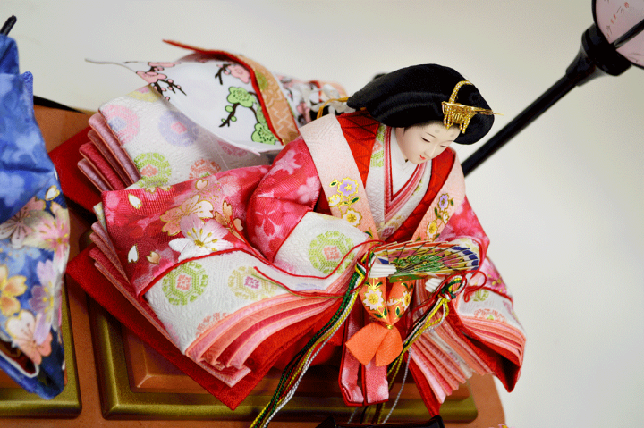ひな人形】親王ケース飾り 『北寿』No.301 くるみ ※ガラスケースなので