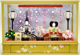 【ひな人形】親王ケース飾り【北寿】No.17 さくら※オルゴール写真立て・モーセン付きひな祭りが華やかになります。ひな祭り