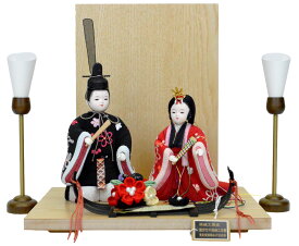 【ひな人形】木目込み親王飾り【北寿】T3-2 春日-衝立 タモ木目込み：小倉草園 作 ※かわいらしい立ち姿の木目込み人形※サービス品付き