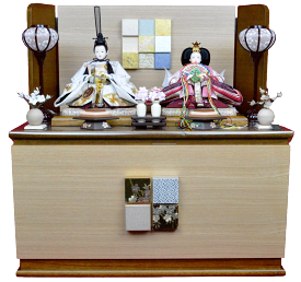 【ひな人形】京芥子親王 収納飾り【北寿】No.51B-ここのえ 収納人形師：小倉 草園上品なお顔と刺繍入りの衣装のおひな様※サービス品付き※桐箱は追加料金