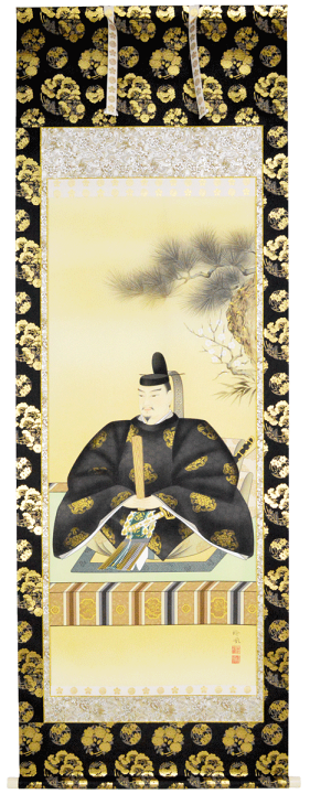 天神様 🎉 掛け軸尺八立『菅原道真公』山本 玲風（やまもと 【フェア (F)】