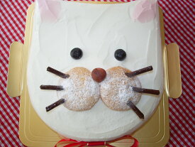 ★白い生クリームケーキ★お誕生日ケーキやプレゼントに！ニャンコケーキ