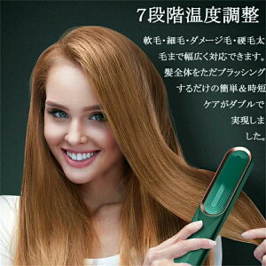 ヘアアイロン ブラシ ヘアアイロン マイナスイオン ヒートブラシ ストレートアイロン アイロンブラシ ヘアーアイロン ブラシ型 ミニ ロングヘア ポータブルミニブラシ コームアイロン スト
