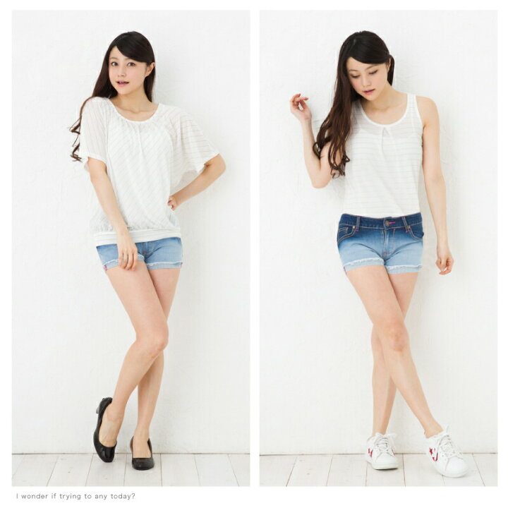 楽天市場 在庫限り レディース ショートパンツ デニムパンツ ホットパンツ グラデーション ウォッシュ加工 デニムパンツ デニム ピンク ステッチ モニカモニカ 楽天市場店