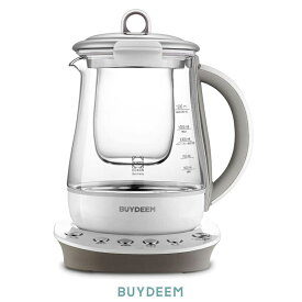 薬膳 漢方 料理 調理 煎じ器 BUYDEEM バイディーム 薬膳マルチポット 1.5L ホワイト . 薬膳レシピ付き . 薬膳 料理 調理 お粥 煎じ器 電気ケトル 加熱温度帯 自動制御 漢方薬 薬膳茶 とろ火 煮出 スロークッカー
