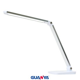 GUANYA 冠雅 LA-F118 LED デスクライト .タッチ＆スライドセンサー 7段階調光 多角度アーム＆セード可動 4000K 8W シルバー led 台灯