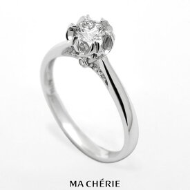 MA CHERIE マシェリ 天然 ダイヤモンド リング 指輪 K18 WG Au750 / 0.35ct / 12号 2.54g 白金 ホワイト・ゴールド カラット グレード 細め 重ね