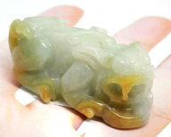 本翡翠 ペンダント ヒキュウ 翡翠 貔貅 天然石 ペンダント パワーストーン ペンダント 貔貅彫り 風水 置…