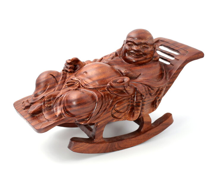 楽天市場】木彫り 七福神 置物 布袋様 置物 緑檀 布袋彫り 開運 
