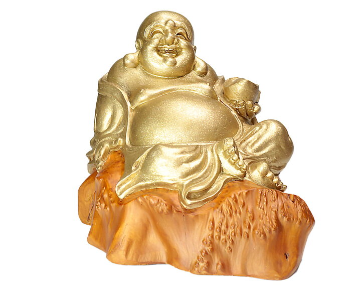 楽天市場】素敵な一品 天然木彫り 金布袋様 置物 七福神 布袋さん置物 