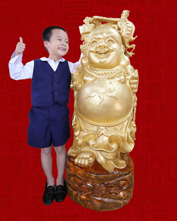 楽天市場】一本木彫り 布袋様 置物 七福神 布袋さん 置物 風水アイテム 