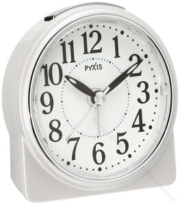 セイコー クロック 目覚まし時計 アナログ PYXIS ピクシス 白 パール NR439W SEIKO シンプル設計で見やすい文字盤と静かな連続秒針搭載の高性能目覚まし時計