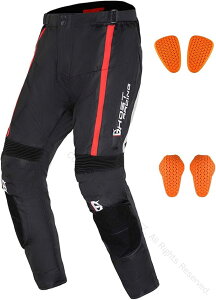 メンズバイク用パンツ 冬用 防寒インナー付き ライディングパンツ プロテクター内蔵 ツーリングパンツ 春夏秋冬対応 快適ライダースパンツ 防風防水仕様 125cm