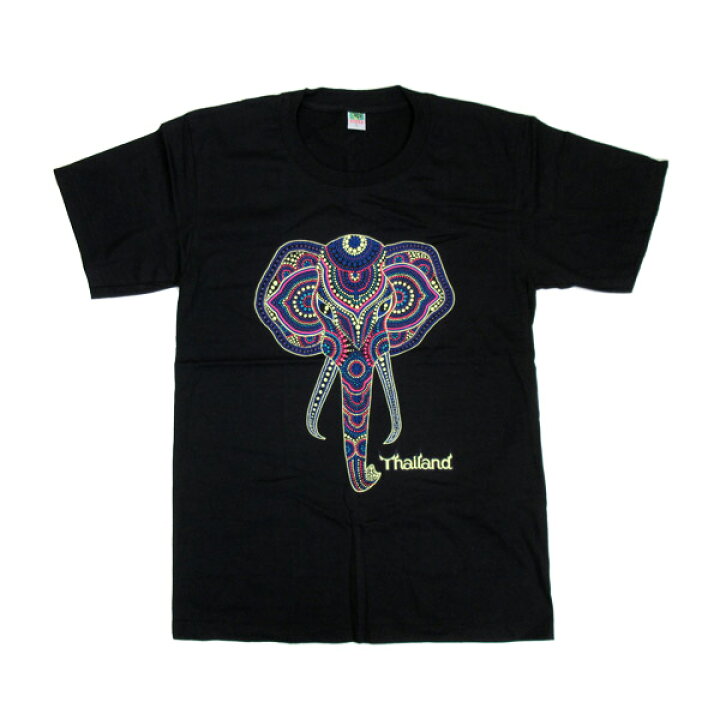 楽天市場 ユニークなイラスト ゾウのドット画 半袖tシャツ 微笑みの国 タイ王国 直輸入tシャツ お土産 I Thai36 送料込 送料無料 おもしろtシャツ プレゼント幸服屋