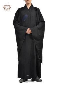 非常に珍しい仏教服！仏教和尚服　高級麻紗僧服(黒色)
