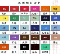 【Marie's】水墨画顔料・中国画顔料・馬利顔料18色セット12ml