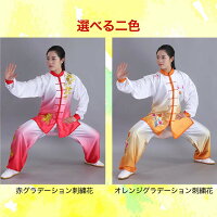 追風英雄錦糸棉・刺繍花団体チーム武術太極拳表演服