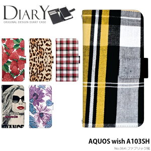 AQUOS wish A103SH �P�[�X �蒠�^ �A�N�I�X �E�B�b�V�� �J�o�[ �X�}�z�P�[�X �f�U�C�� �x���g�Ȃ� �t�@�u���b�N�� �X�g���b�v�z���_�[