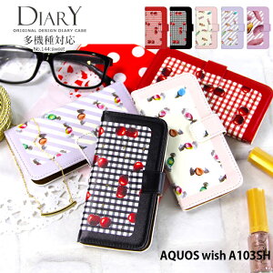 AQUOS wish A103SH �P�[�X �蒠�^ �A�N�I�X �E�B�b�V�� �J�o�[ �X�}�z�P�[�X �f�U�C�� �x���g�Ȃ� sweet �X�g���b�v�z���_�[