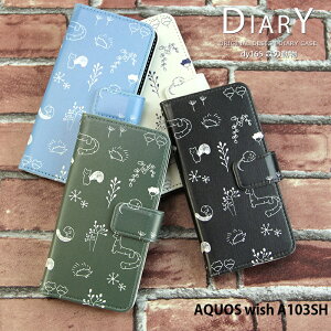 AQUOS wish A103SH �P�[�X �蒠�^ �A�N�I�X �E�B�b�V�� �J�o�[ �X�}�z�P�[�X �f�U�C�� �x���g�Ȃ� �X�̓��� �A�j�}�� ���킢�� �X�g���b�v�z���_�[