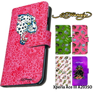 Xperia Ace III A203SO �P�[�X �蒠�^ �G�N�X�y���A�G�[�Xiii �G�[�X3 ace3 aceiii �J�o�[ �X�}�z�P�[�X �f�U�C�� �G�h�n�[�f�B�[ �x���g�Ȃ� Ed Hardy ���K�i �^�g�D�[ �h��