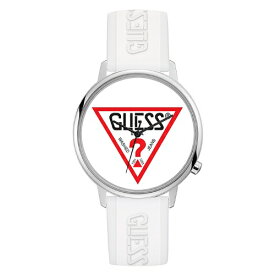 2年保証 Guess ゲス ORIGINALS オリジナル Hollywood ハリウッド 腕時計 メンズ＆レディース V1003M2 ステンレス シリコン ラバーベルト シルバー ホワイト 銀 白 クォーツ 電池式【smtb-m】