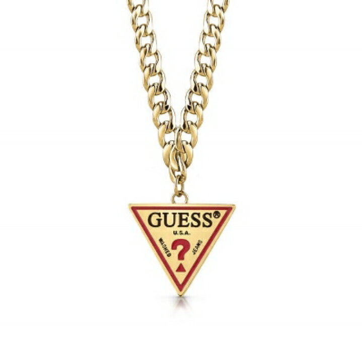 楽天市場 新作 新品 Guess ゲス ペンダント ネックレス Ubn L A Guessers トライアングル ロゴ 喜平 チェーン メンズ レディース ユニセックス ステンレス ナノコーティング イエローゴールド 光雅晶