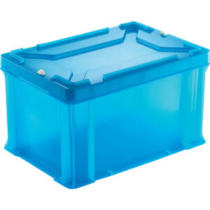 DICプラスチック エコシリーズF型コンテナF-21 外寸:W424×D291×H244.5 クリアブルー (1個) 品番:F-21 ECO CBL
