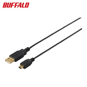 �o�b�t�@���[ BUFFALO USB2.0�P�[�u���iA to miniB�j �X�����^�C�v 1m �u���b�N (1��) �i�ԁFBSUAMNSM210BK
