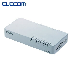 �G���R�� ELECOM 1000BASE-T�Ή� �X�C�b�`���O�n�u 8�|�[�g �v���X�`�b�N➑� ���Εt�� �d���������f�� �z���C�g (1��) �i�ԁFEHC-G08PN2-JW