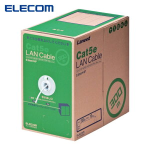 �G���R�� ELECOM LD-CT2/WH300/RS EU RoHS�w�ߏ���LAN�P�[�u�� CAT5E 300m �z���C�g (1��)