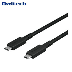Owltech �I�E���e�b�N �]�����x10Gbps�Ή�USB3.2 Gen2 �� PD100W �����ʐM�ƒ����[�d�ɑΉ� Type-C to Type-C�P�[�u�� (1�{) �i�ԁFOWL-CBKG2PCC10-BK
