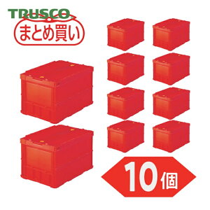 �g���X�R TRUSCO (�܂Ƃߔ���) �I���R�� ���^�܂肽���݃R���e�i 50L ���b�N�t�^�t ���b�h 10�� (1S) �i�ԁFTR-C50B-R-10P