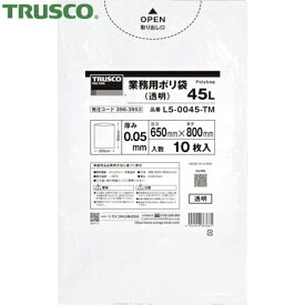 TRUSCO(トラスコ) まとめ買い 業務用ポリ袋0.05X90L(透明)10枚入り 30袋 (1箱) 品番：L5-0090-TMBOX