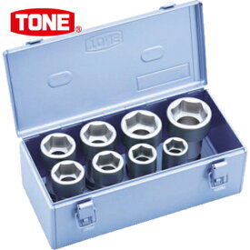TONE トネ インパクト用ロングソケットセット（メタルトレーケース仕様） 8pcs 差込角19.0mm (1S) 品番：NV608L