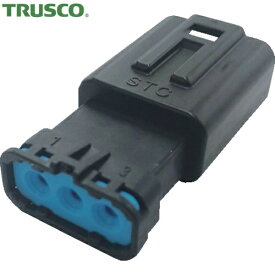 TRUSCO(トラスコ) 防水コネクタ ソケットハウジング 3芯 中継用(10個入) 被覆外径φ2.7〜3.2 黒 (1Pk) 品番：P-CE01A5-03B0-03