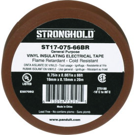 ストロングホールド StrongHoldビニールテープ 一般用途用 茶 幅19.1mm 長さ20m ST17-075-66BR (1袋) 品番：ST17-075-66BR